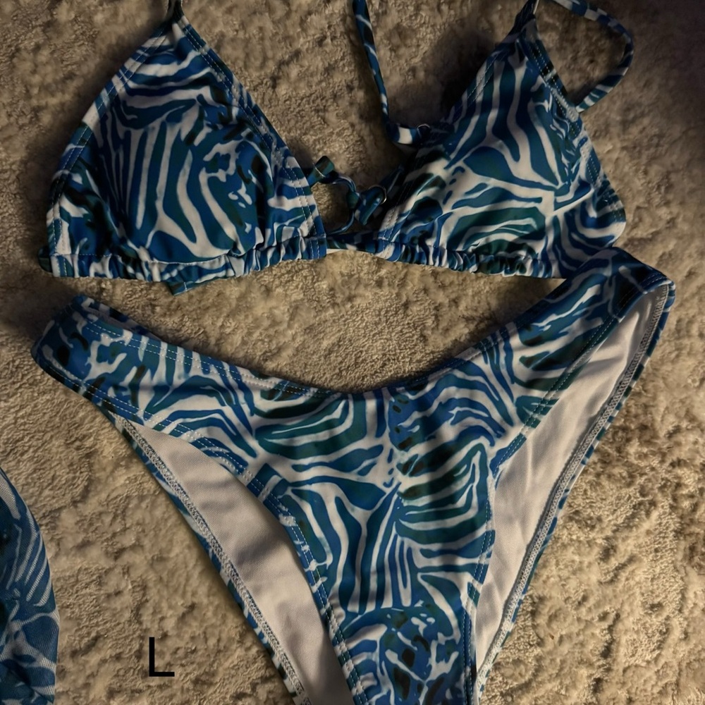 SHEIN Blue Zebra Print Bikini